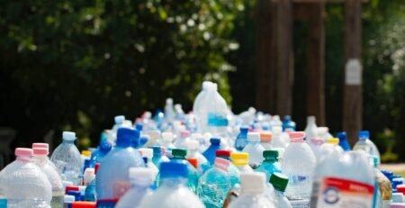 Plastic waste assorted in school